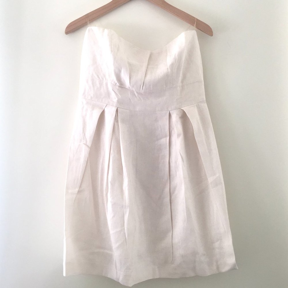 Strapless Lined Linen Dress